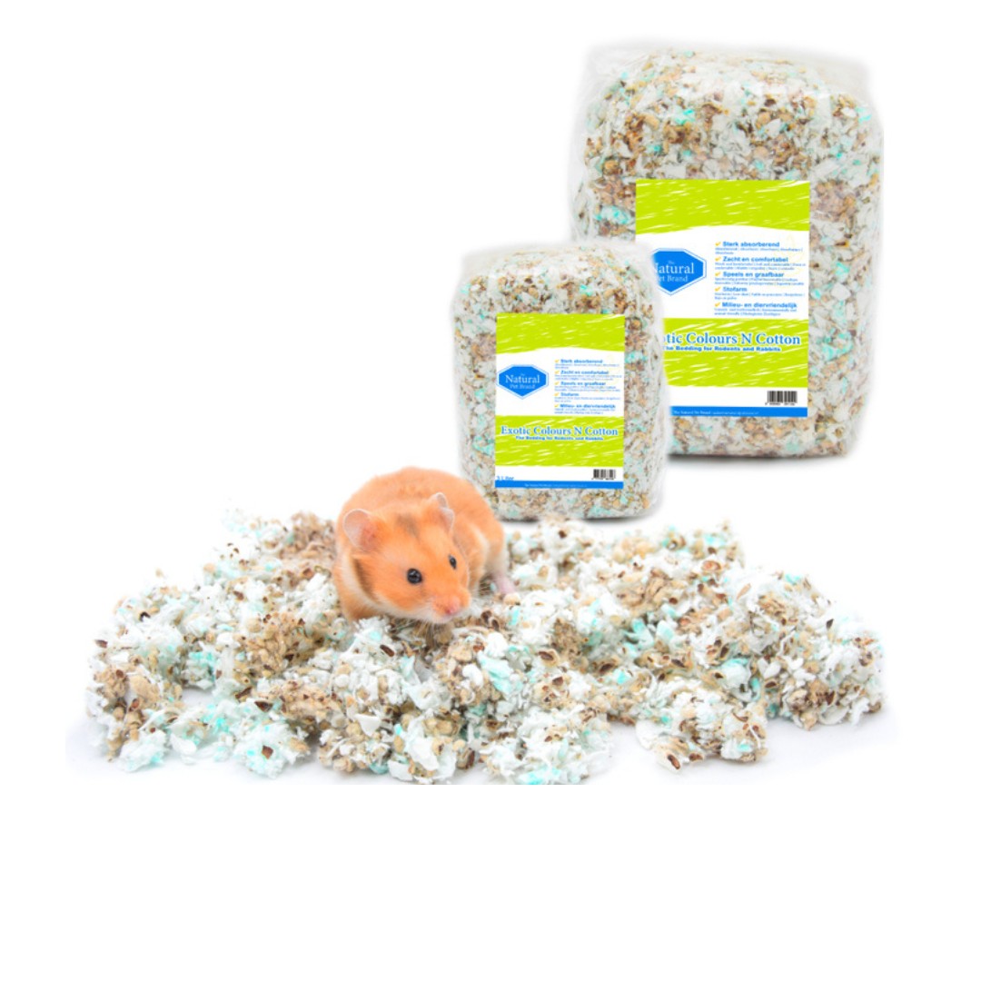 Nestmateriaal voor hamsters en andere knaagdieren - Zacht en lekker warm voor in een huisje - 3 liter