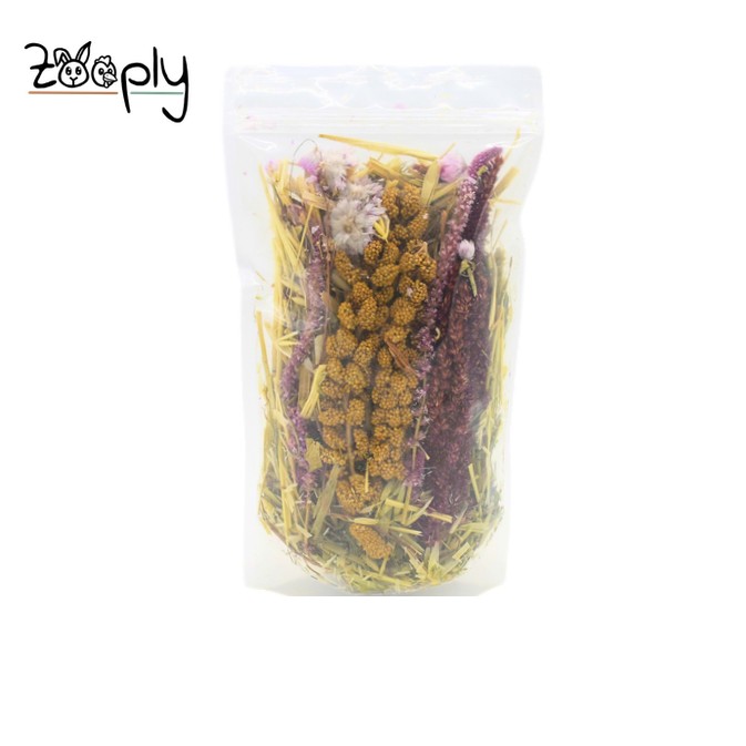 Zooply Roze Bloemenveld – natuurlijke verrijking voor knaagdieren – 85 gram