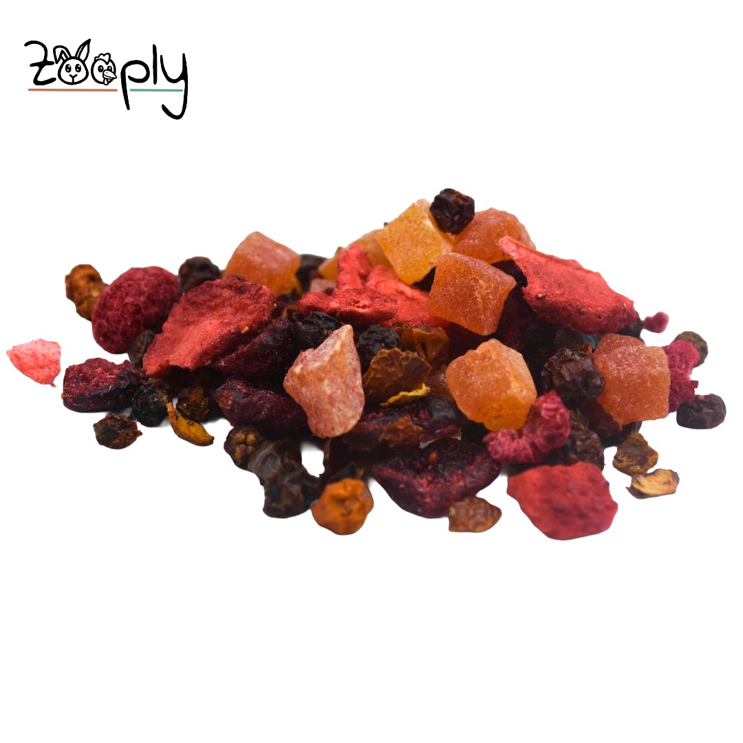 Rode fruitmix - Gedroogd fruit voor konijnen en knaagdieren - Gezonde snack - 100 gram